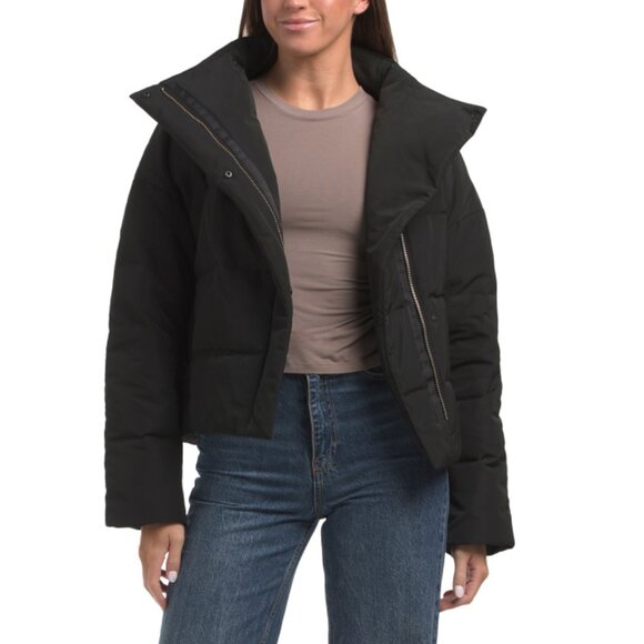 THEORY Black Offset Puffer Coat - Picture 1 of 2